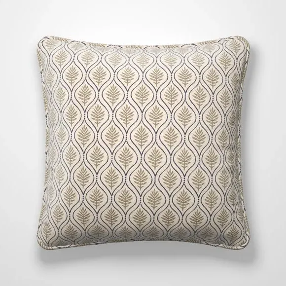 Cushion Cover with Geometric Print - Sand, Cotton