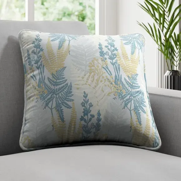 Cushion Cover with Grasses Design - Navy, Polyester