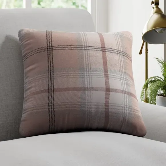 Cushion Cover with Highland Check - Blush image