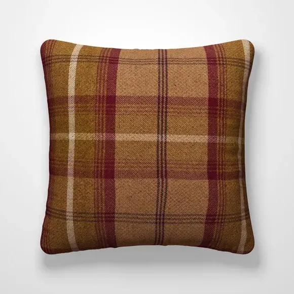 Cushion Cover with Highland Check - Heather