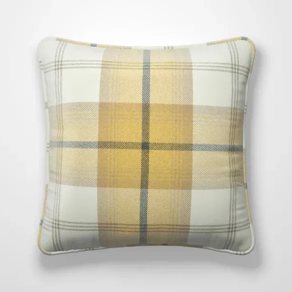 Cushion Cover with Highland Check - Ochre