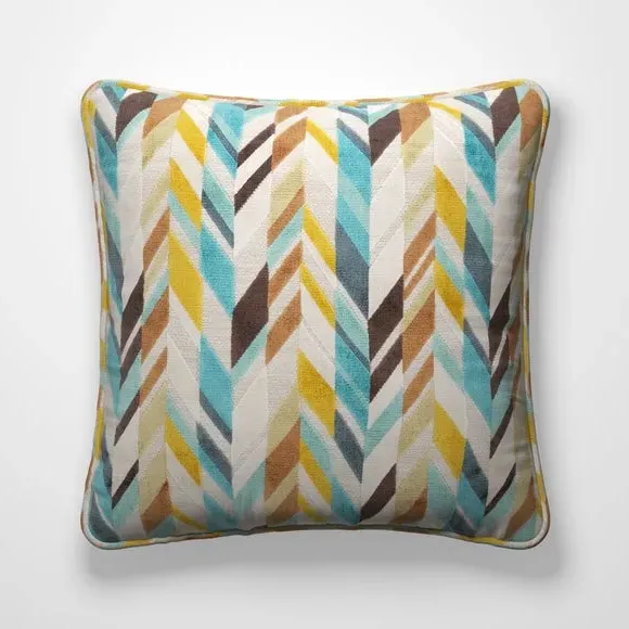 Cushion Cover with Jacquard Print - Teal, Polyester