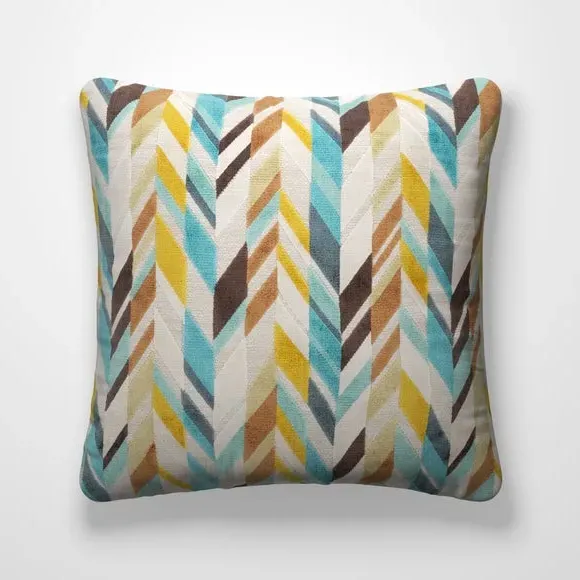 Cushion Cover with Jacquard Print - Teal, Polyester