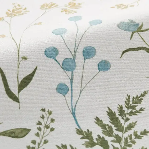 Cushion Cover with Leaf Design - Duckegg, Cotton