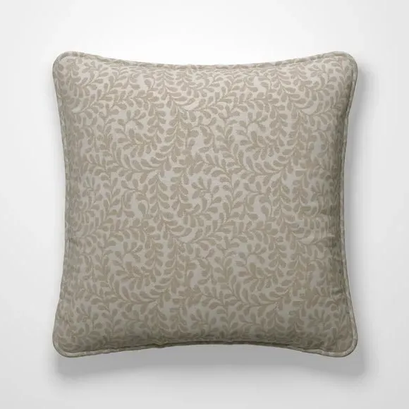Cushion Cover with Leaf Design - Linen