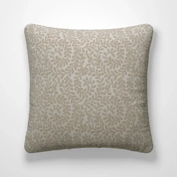 Cushion Cover with Leaf Design - Linen