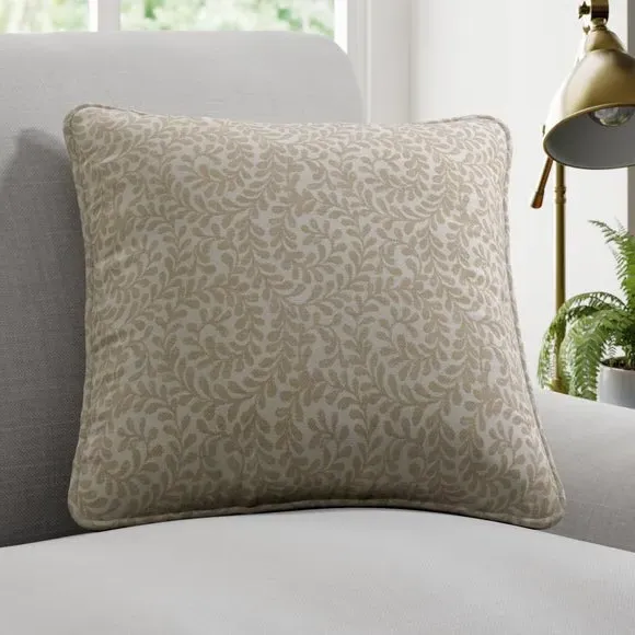 Cushion Cover with Leaf Design - Linen