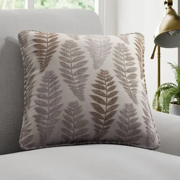 Cushion Cover with Leaf Design - Natural