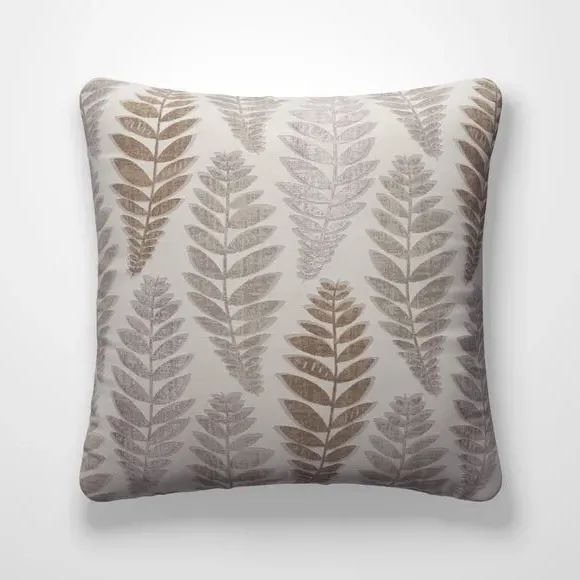 Cushion Cover with Leaf Design - Natural