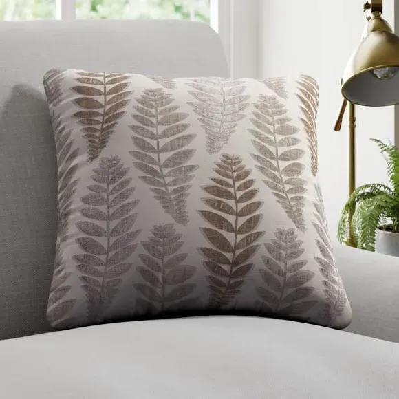 Cushion Cover with Leaf Design - Natural