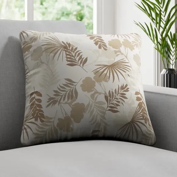 Cushion Cover with Leaf Design - Natural