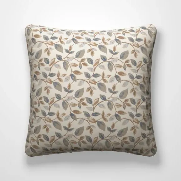 Cushion Cover with Leaf Design - Navy