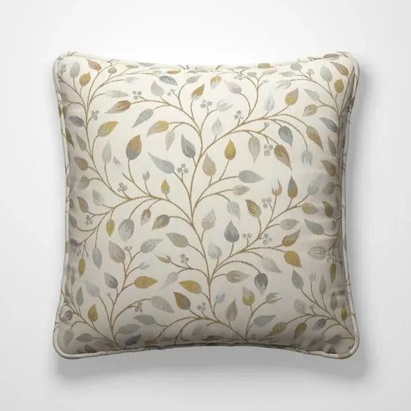 Cushion Cover with Leaf Design - Opal