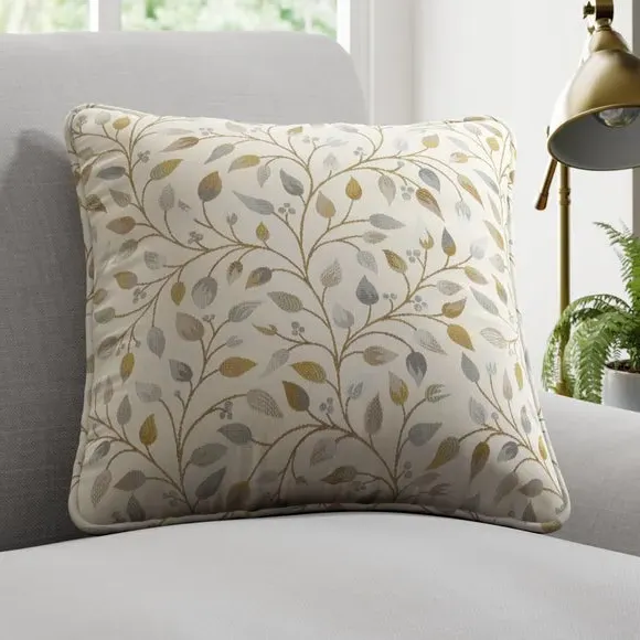 Cushion Cover with Leaf Design - Opal