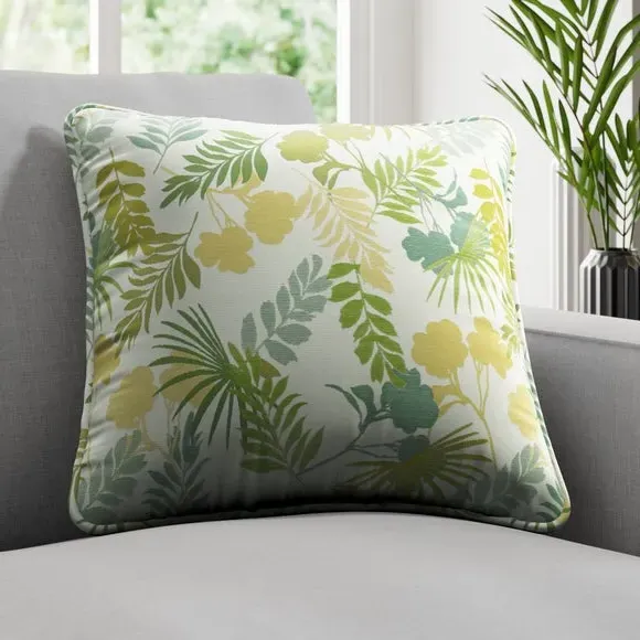 Cushion Cover with Leaf Design - Pampas