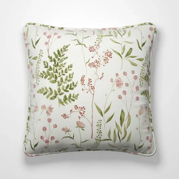 Cushion Cover with Leaf Design - Peony, Cotton