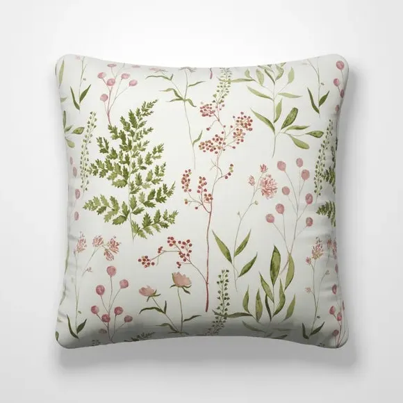 Cushion Cover with Leaf Design - Peony, Cotton