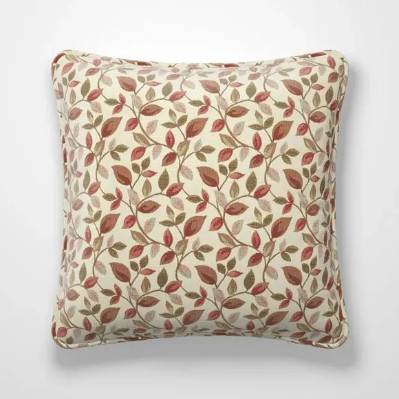 Cushion Cover with Leaf Design - Rosso