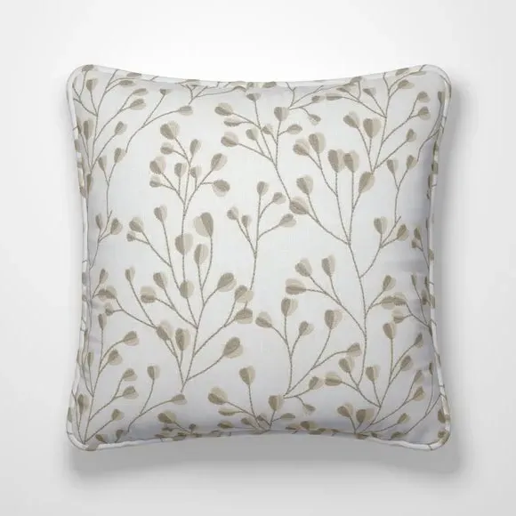 Cushion Cover with Leaf Pattern - Dove, Polyester