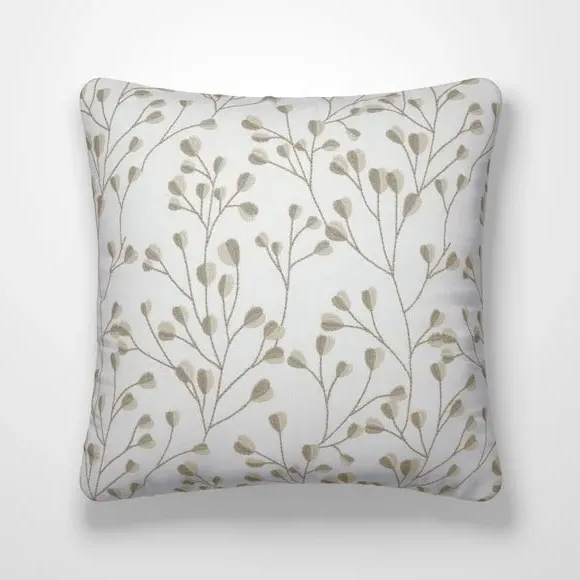 Cushion Cover with Leaf Pattern - Dove, Polyester
