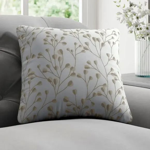 Cushion Cover with Leaf Pattern - Dove, Polyester