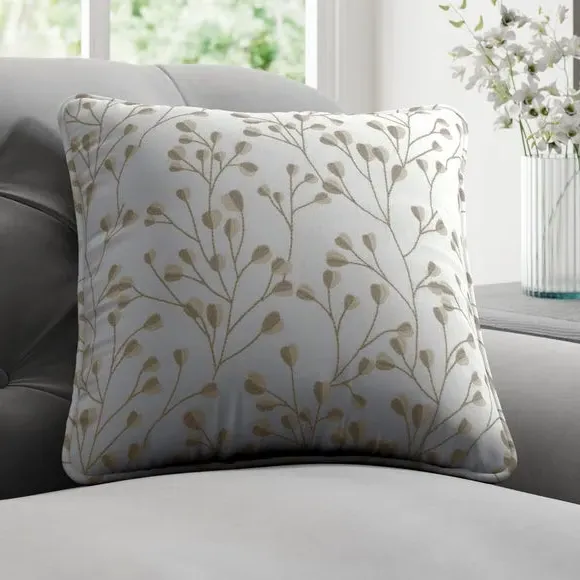 Cushion Cover with Leaf Pattern - Dove, Polyester image