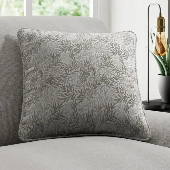 Cushion Cover with Leaf Pattern - Dove