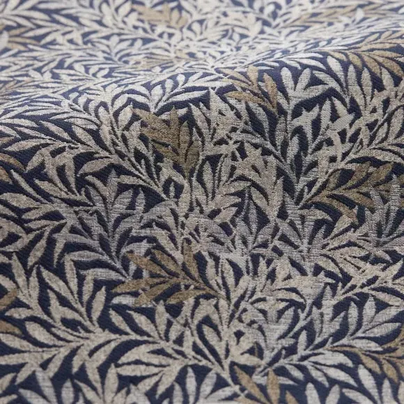 Cushion Cover with Leaf Pattern - Indigo