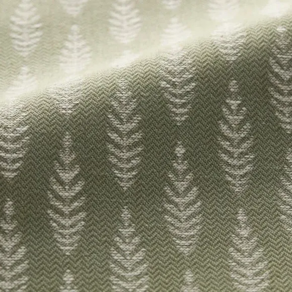 Cushion Cover with Leaf Pattern - Moss, Polycotton