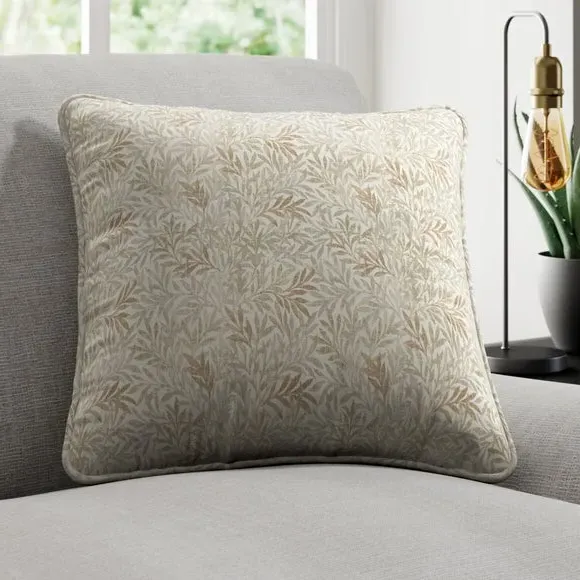 Cushion Cover with Leaf Pattern - Natural