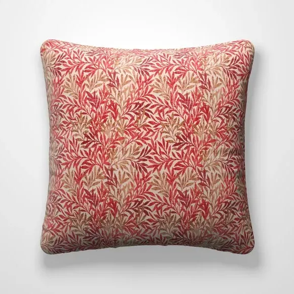 Cushion Cover with Leaf Pattern - Rosso