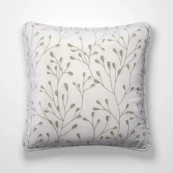 Cushion Cover with Leaf Pattern - Sage, Polyester