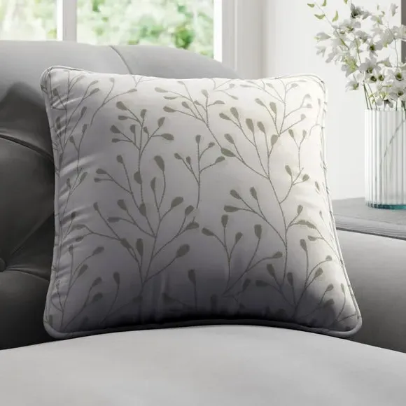 Cushion Cover with Leaf Pattern - Sage, Polyester