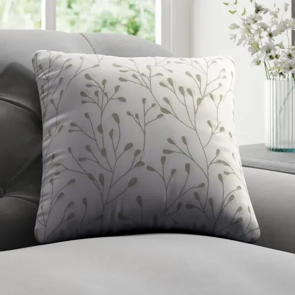 Cushion Cover with Leaf Pattern - Sage, Polyester