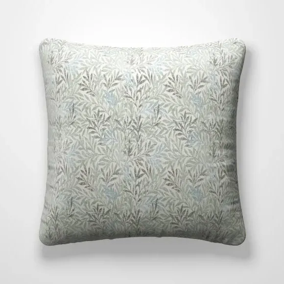 Cushion Cover with Leaf Pattern - Seafoam