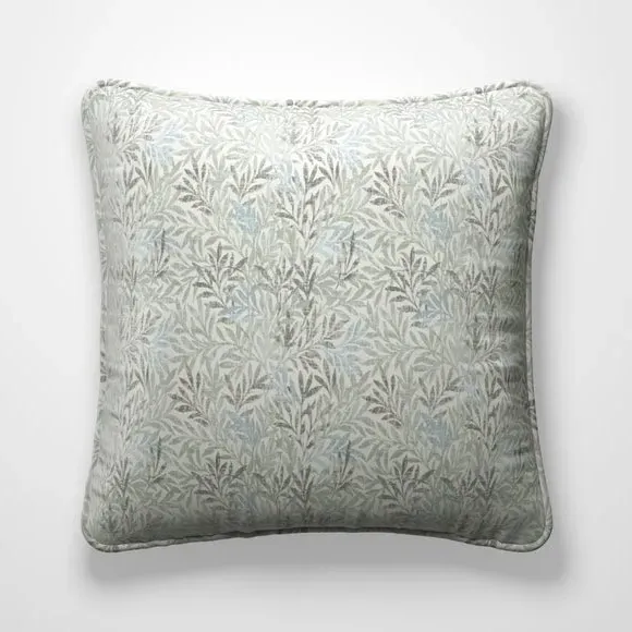 Cushion Cover with Leaf Pattern - Seafoam
