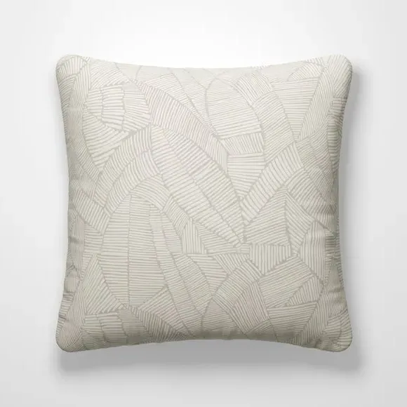 Cushion Cover with Leaf Print - Mineral, Cotton