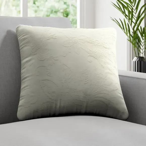 Cushion Cover with Leaf Trail - Ivory, Cotton image