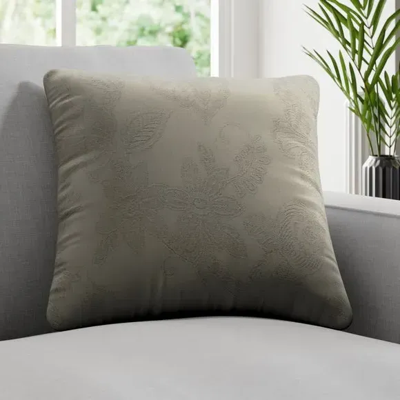 Cushion Cover with Leaf Trail - Taupe, Cotton