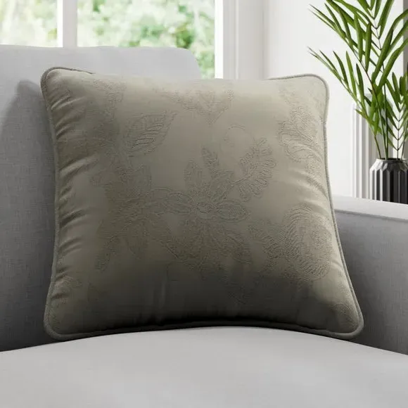 Cushion Cover with Leaf Trail - Taupe, Cotton