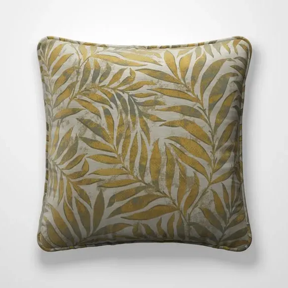 Cushion Cover with Metallic Leaf Design - Thyme