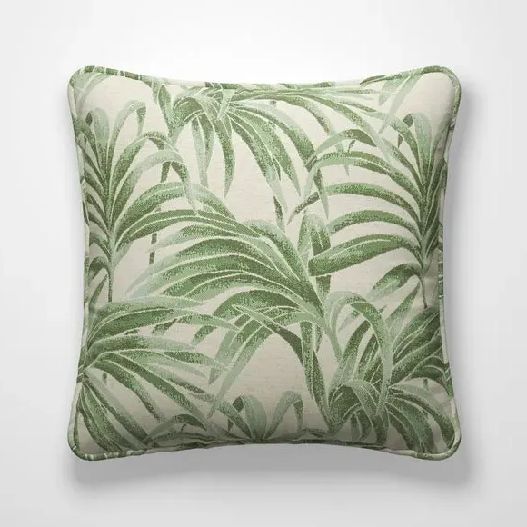Cushion Cover with Palm Design - Green, Jacquard