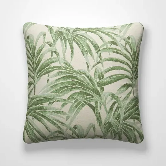 Cushion Cover with Palm Design - Green, Jacquard