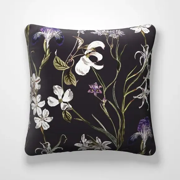 Cushion Cover with Piped Edge - Black, Velvet