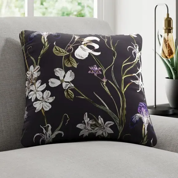 Cushion Cover with Piped Edge - Black, Velvet image