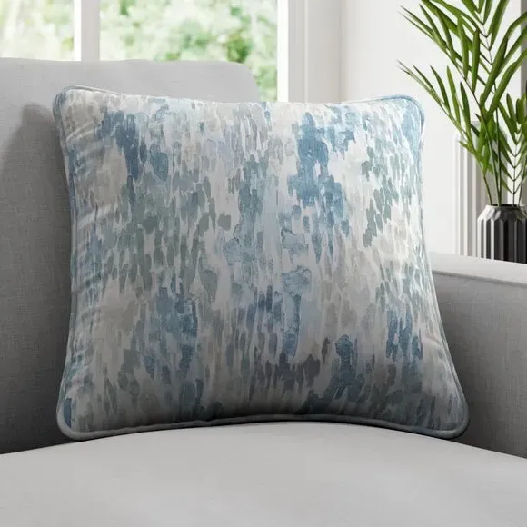 Cushion Cover with Piped Edge - Blue
