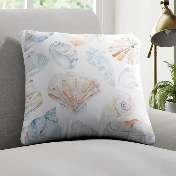 Cushion Cover with Piped Edge - Blue, Cotton image