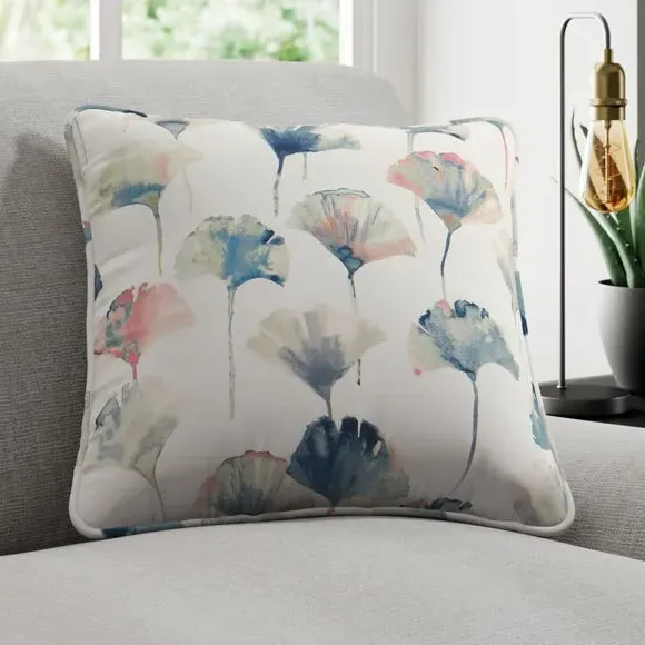 Cushion Cover with Piped Edge - Blush, Floral