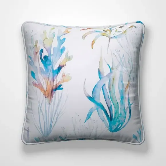 Cushion Cover with Piped Edge - Cobalt, Cotton