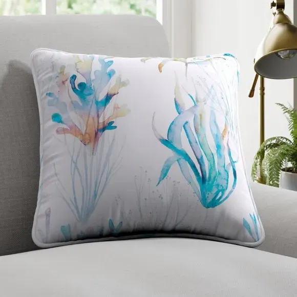 Cushion Cover with Piped Edge - Cobalt, Cotton